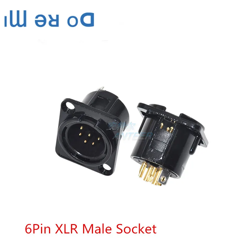 

6Pin XLR Панельное крепление XLR штекер/гнездо, штекер XLR, разъем для микрофона, микрофонный кабельный Терминал XLR шасси, проводной разъем