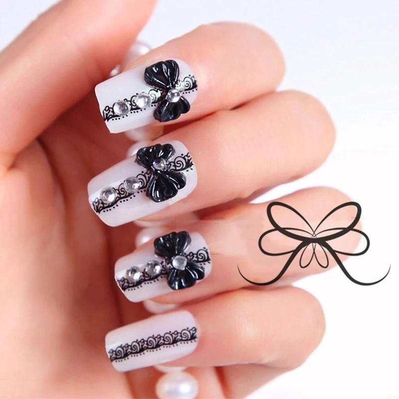 24 шт./компл. элегантные накладные ногти в черно-белую полоску смешанные цвета