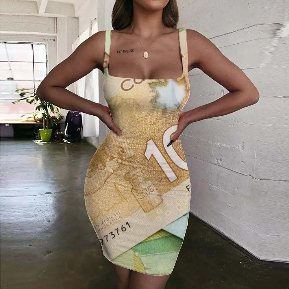 Giyu Brand Money Dress Women Canada Halter Sleeveless Canadian Dollar Vestido Sexy Maple Leaf 3d Print Harajuku Bodycon Dress
Giyu Brand Money Dress Women Canada Halter Sleeveless Canadian Dollar Vestido Sexy Maple Leaf 3d Print Harajuku Bodycon Dress