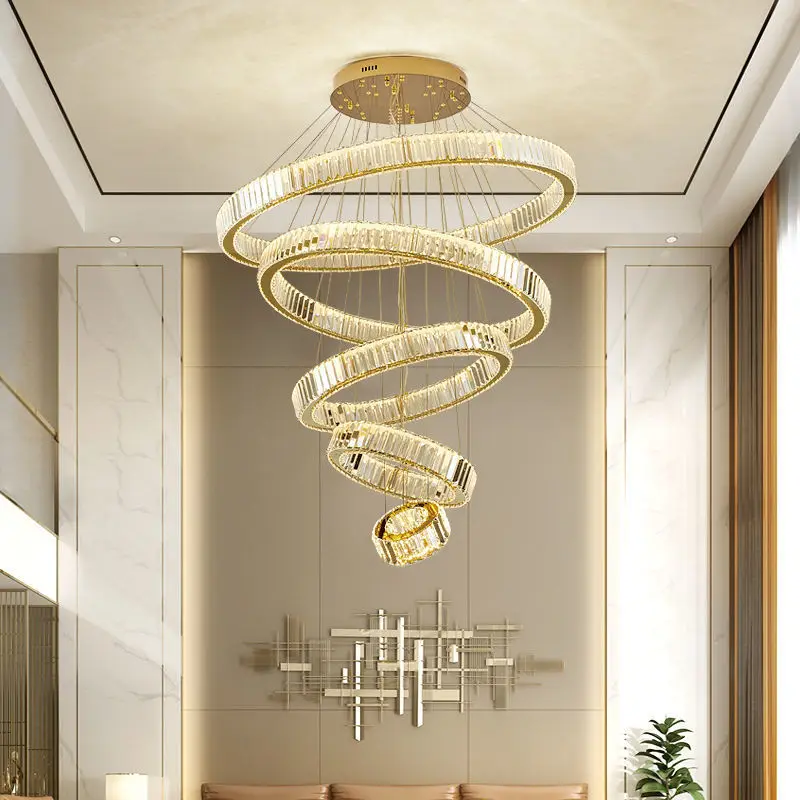 New light luxury round LED crystal chandelier, new 4-layer round lamp lighting, modern simple artistic style
New light luxury round LED crystal chandelier, new 4-layer round lamp lighting, modern simple artistic style