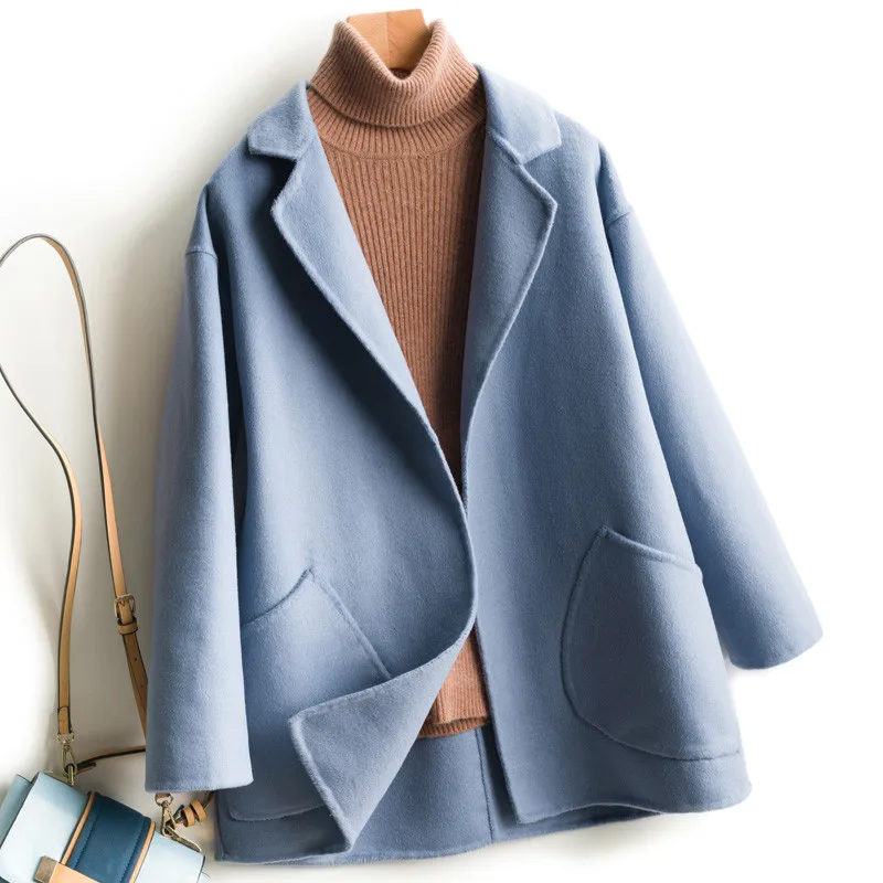 Short Solid Double Sided 100% Wool Jacket Women Big Pocket Elegant Overcoat New Winter Coat Cardigan Suit Clothes Outerwear
Short Solid Double Sided 100% Wool Jacket Women Big Pocket Elegant Overcoat New Winter Coat Cardigan Suit Clothes Outerwear