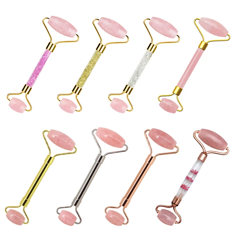 New Rose Quartz Jade Roller Face Massager Natural Stone With Diamond Massage Anti Wrinkle Facial Lift Healthy Beauty Tool
New Rose Quartz Jade Roller Face Massager Natural Stone With Diamond Massage Anti Wrinkle Facial Lift Healthy Beauty Tool