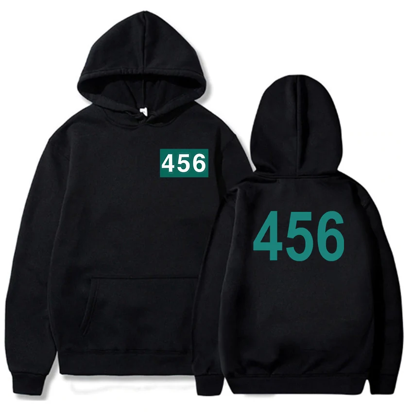 

Squid Game Number 456 Graphic Hoodies Fashion Harajuku Hoody Hot Korean TV Cosplay Hoody New Female Tops Women Unisex Streetwear