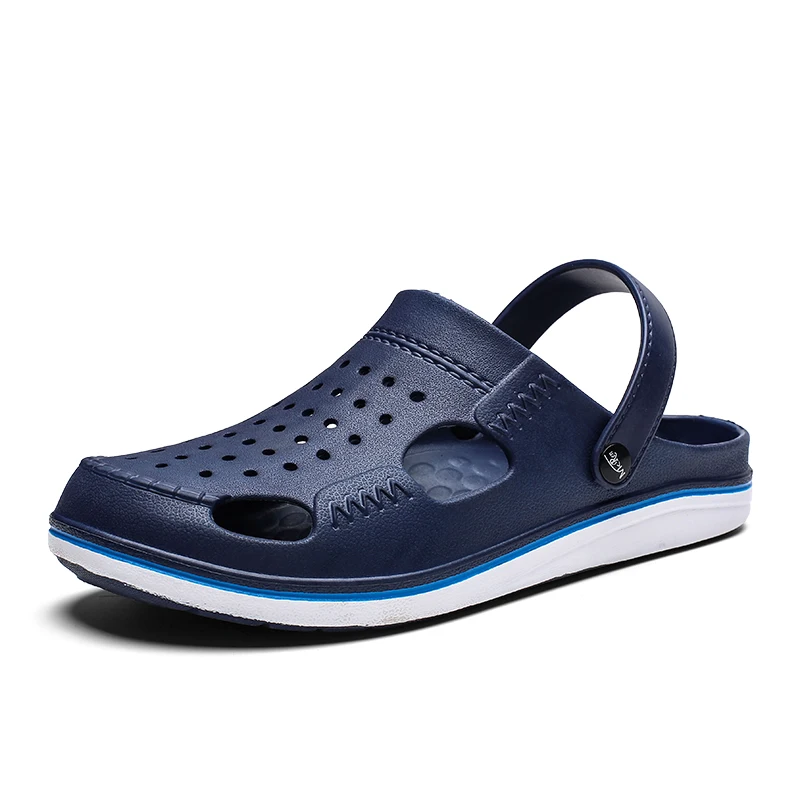 

Мужские сандалии wcino 2020, летняя мужская обувь, пляжные спортивные сандалии, черные, синие Кроксы, сабо, Кроксы, хлопковая обувь, размер 45