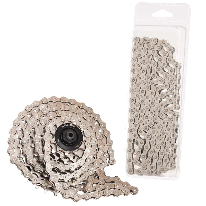 Mountain Bike Chain Single 6 7 8 9 10 11 Speed MTB Bicycle Velocidade Electroplated Silver 24/27/30 Chains Part Missing Link
Mountain Bike Chain Single 6 7 8 9 10 11 Speed MTB Bicycle Velocidade Electroplated Silver 24/27/30 Chains Part Missing Link