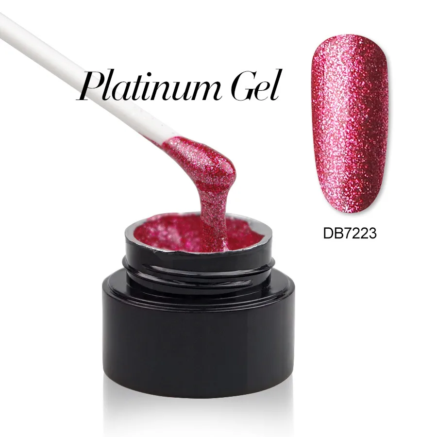Гель-лак для ногтей Platinum Sequins розовое золото блестящий лак мерцающие блестки
