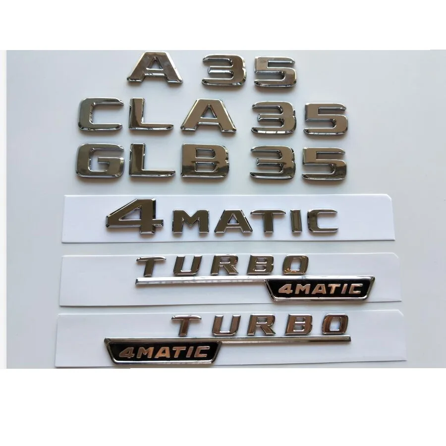 Chrome Shiny Silver Letters Trunk Badges Emblems for Mercedes Benz W177 A35 C118 X118 CLA35 GLA35 GLB35 AMG TURBO 4MATIC
Chrome Shiny Silver Letters Trunk Badges Emblems for Mercedes Benz W177 A35 C118 X118 CLA35 GLA35 GLB35 AMG TURBO 4MATIC