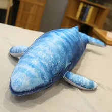 55-130cm Giant Dream Whale & Shark Plush Toy Stuffed Blue Whale Doll Soft Pillow Cute Sofa Cushion Lovely Gifts for Kids