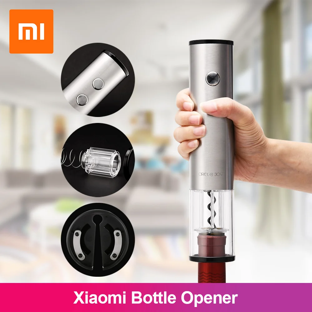 

Xiaomi New Circle Joy Electric Bottle Opener Stainless Steel Mini Wine Stopper Wine Decanter Aerator Corkscrew Foil Cutter Cork