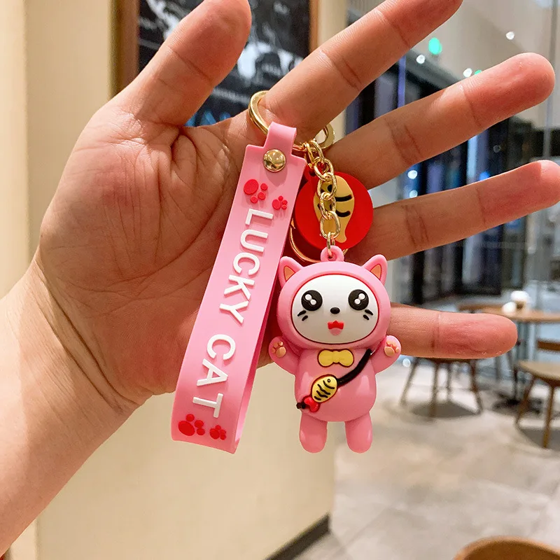 Lucky Cat Keychain with Bell Key Ring Fortune Cat Keyring Wealth Health Attraction Gift Shopping Bag Decoration Car Pendant 2020
Lucky Cat Keychain with Bell Key Ring Fortune Cat Keyring Wealth Health Attraction Gift Shopping Bag Decoration Car Pendant 2020