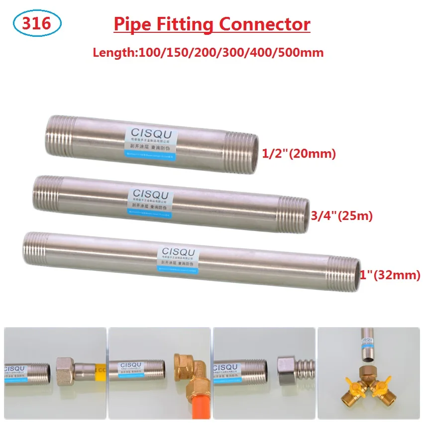 1/2" 3/4" 1" Male Thread 316 Stainless Steel Quick Coupler Pipe Fitting Connector Adapter Extension Pipe Various Lengths
1/2" 3/4" 1" Male Thread 316 Stainless Steel Quick Coupler Pipe Fitting Connector Adapter Extension Pipe Various Lengths