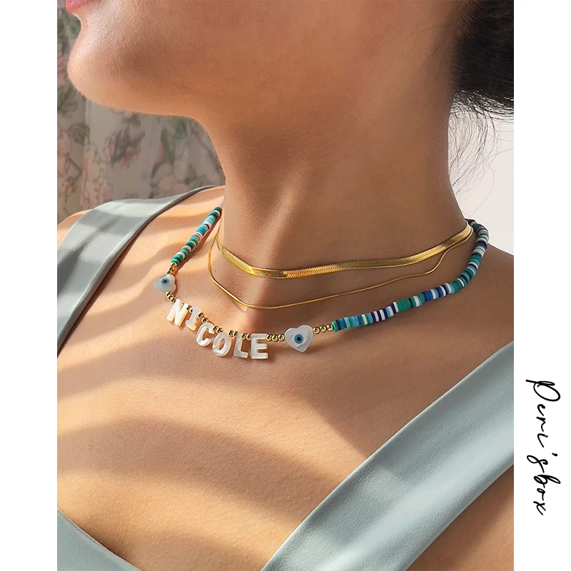 Peri'sBox Build Your Own Initial Necklaces Summer Tie Dye Rainbow Beaded Necklace Natural Sea Shell Letter Choker Necklace
Peri'sBox Build Your Own Initial Necklaces Summer Tie Dye Rainbow Beaded Necklace Natural Sea Shell Letter Choker Necklace
