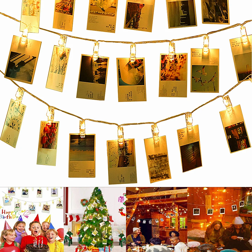 1.5m 3m 6m LED String lights Card Photo Clip Holder Garland lamp for Christmas Wedding Party Decoration Battery Fairy Lights
1.5m 3m 6m LED String lights Card Photo Clip Holder Garland lamp for Christmas Wedding Party Decoration Battery Fairy Lights