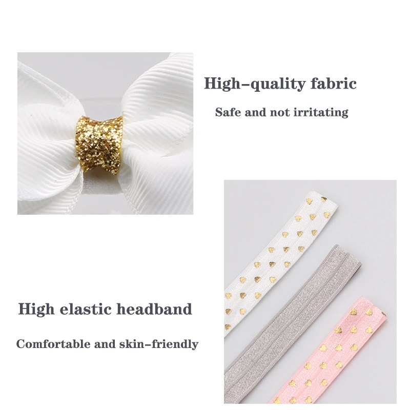 12 PCS Baby Headbands Hairbands Hair Bows Elastics for Baby Girls Newborn Child Hair Accessories