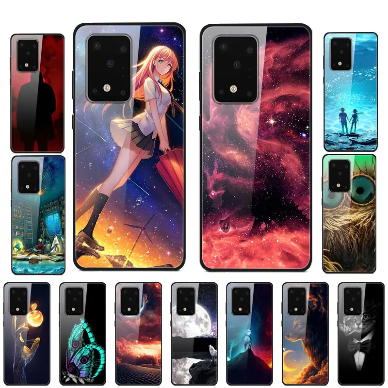 Для Samsung S20 Plus чехол для телефона закаленное стекло жесткие задние Чехлы Galaxy Ultra