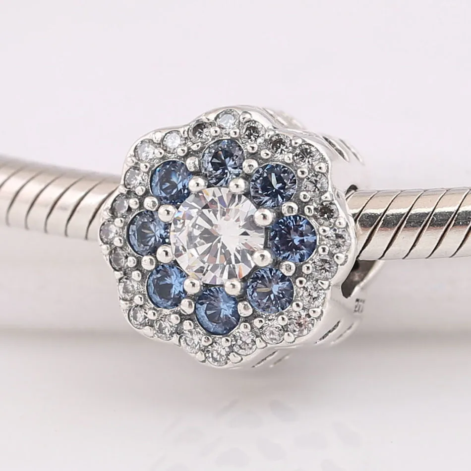 Authentic S925 Silver Blue Sparkling Flower With Crystal Bead Charm for Women Bracelet Bangle DIY Jewelry 
Authentic S925 Silver Blue Sparkling Flower With Crystal Bead Charm for Women Bracelet Bangle DIY Jewelry