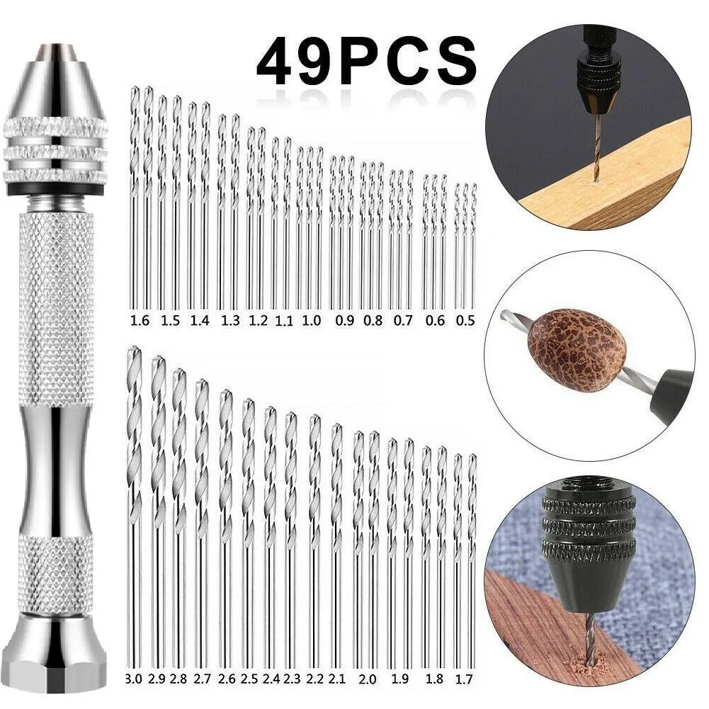 49PCS 95 Mm/ 3.74 Inch Precision Pin Vise Hobby Drill With Model Hand Drill For DIY Drilling Tool Drill Bits
49PCS 95 Mm/ 3.74 Inch Precision Pin Vise Hobby Drill With Model Hand Drill For DIY Drilling Tool Drill Bits
