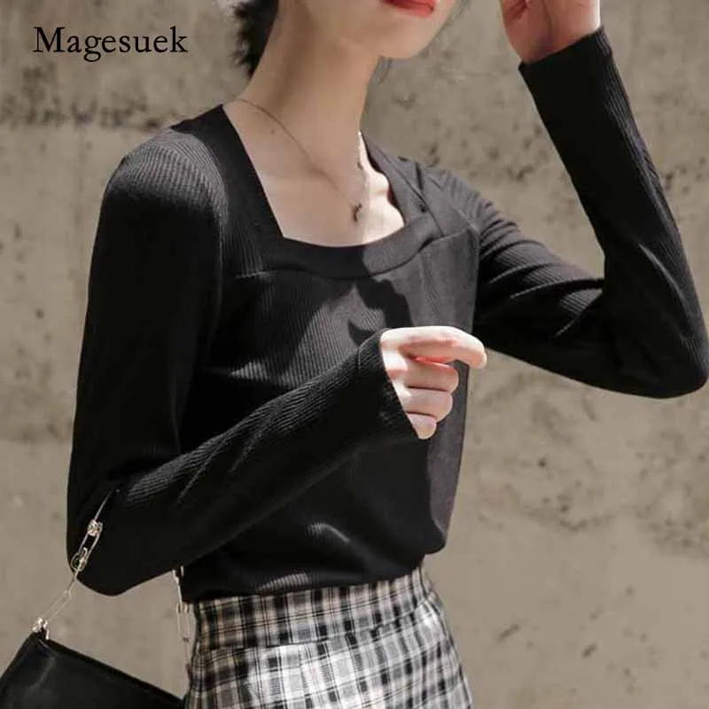 2020 Autumn Solid Pullover Sexy Shirts Women French Retro Slim-Fit Square Collar Long Sleeve Knitted Jumper Blouse Blusas 11199
2020 Autumn Solid Pullover Sexy Shirts Women French Retro Slim-Fit Square Collar Long Sleeve Knitted Jumper Blouse Blusas 11199
