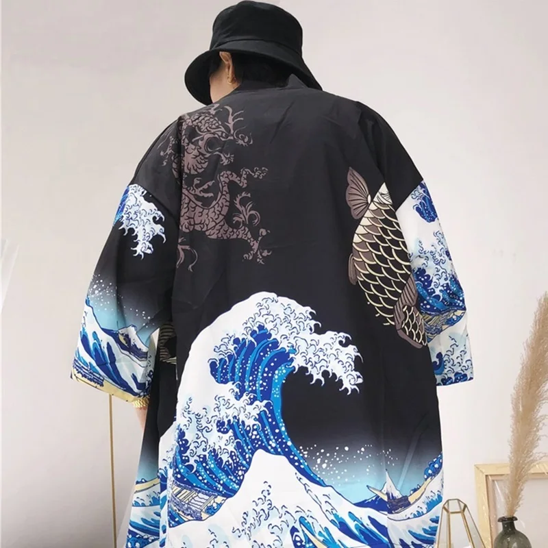 Kimono Man Japanese Clothes Male Samurai Costume Haori Obi Beach Men's Kimono Cardigan Japanese Streetwear Jacket
Kimono Man Japanese Clothes Male Samurai Costume Haori Obi Beach Men's Kimono Cardigan Japanese Streetwear Jacket