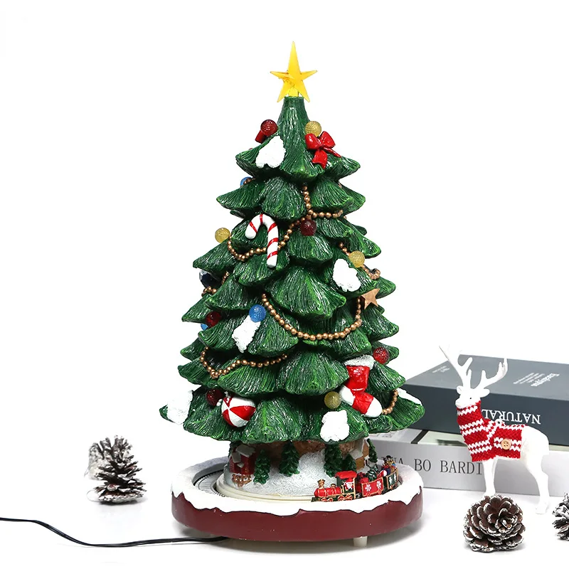 Resin ornaments gift hut decoration Christmas factory direct sales with lights music box Christmas tree train
Resin ornaments gift hut decoration Christmas factory direct sales with lights music box Christmas tree train