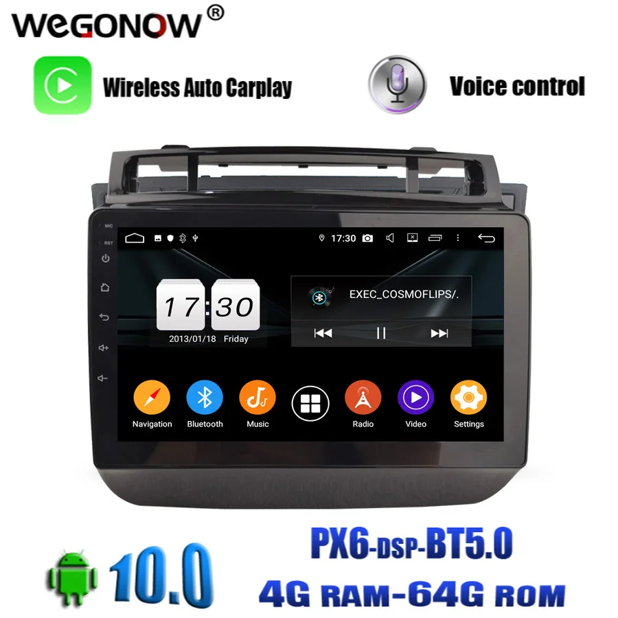 Фото 2DIN HD Android 10 0 Восьмиядерный 64 Гб ПЗУ для VW TOUAREG 2010 2015 2016 автомобильный DVD плеер Wifi RDS