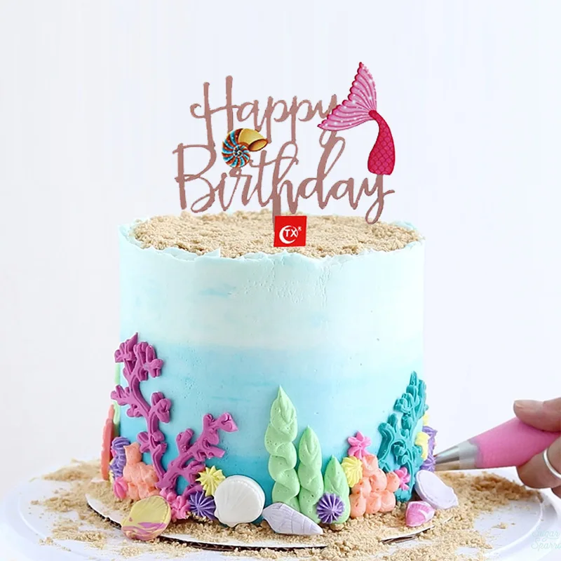 Mermaid tail Conch Happy Birthday Acrylic Cake Topper Gold Acrylic Cupcake Topper For Wedding Birthday Party Cake Decorations
Mermaid tail Conch Happy Birthday Acrylic Cake Topper Gold Acrylic Cupcake Topper For Wedding Birthday Party Cake Decorations