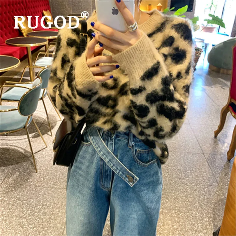 RUGOD Fashion Leopard Print Sweater Women Thick Warm O Neck Mohair Knitted Pullover Autumn Winter Sweater Pull Femme
RUGOD Fashion Leopard Print Sweater Women Thick Warm O Neck Mohair Knitted Pullover Autumn Winter Sweater Pull Femme