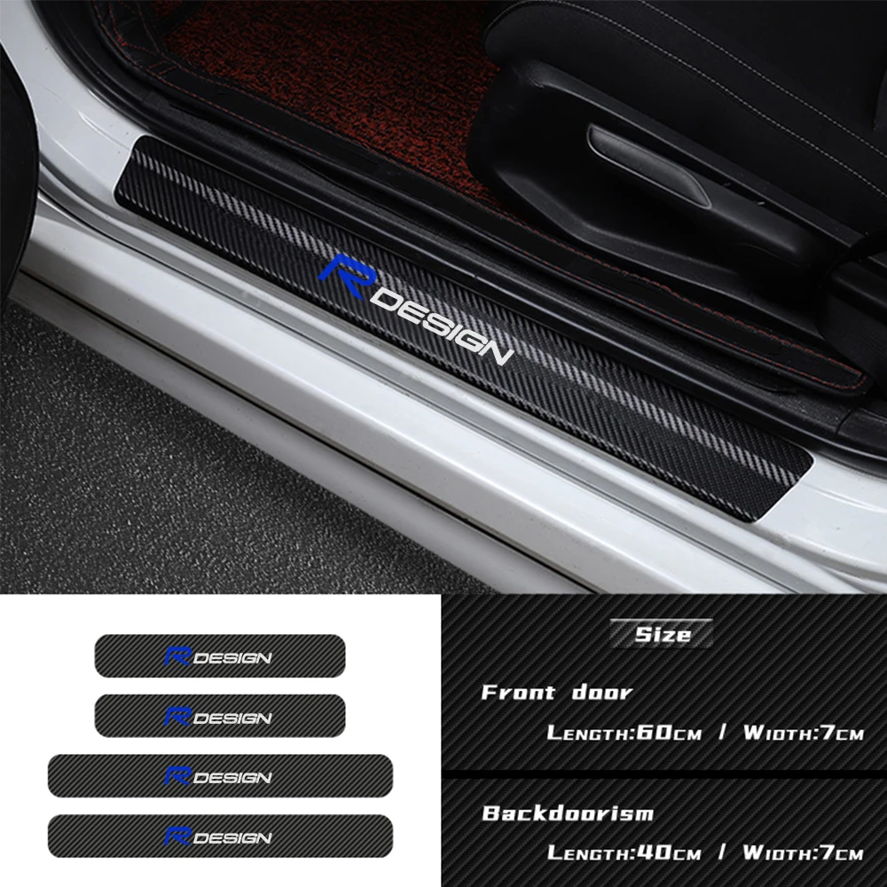 4pcs Car Styling R design emblem Threshold Carbon Fiber Reflective Door Stickers Decals for volvo Rdesign v40 v60 c30 s60 s90 
4pcs Car Styling R design emblem Threshold Carbon Fiber Reflective Door Stickers Decals for volvo Rdesign v40 v60 c30 s60 s90