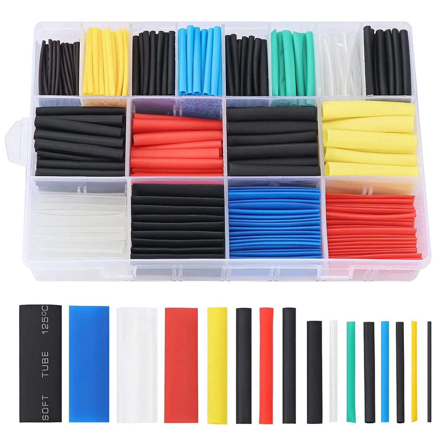 580pcs/box Heat Shrink Assortment Electronic 2:1 Wrap Wire Cable Insulated Polyolefin Heat Shrink Tube Ratio Tubing Insulation
580pcs/box Heat Shrink Assortment Electronic 2:1 Wrap Wire Cable Insulated Polyolefin Heat Shrink Tube Ratio Tubing Insulation
