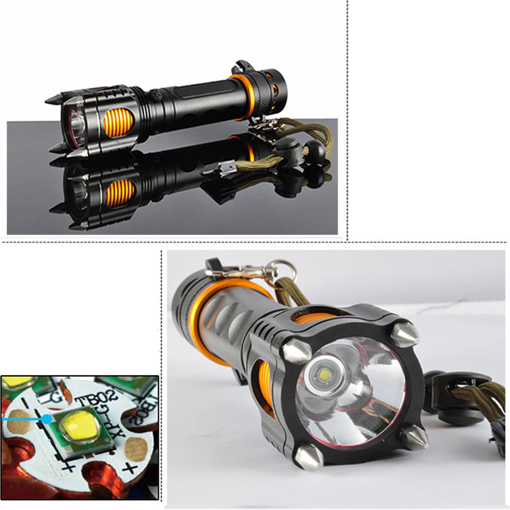 High Power Led Flashlights Multifunction T6 With Safety Hammer For Self-Defense Waterproof Powerful Torch For Adventure Fishing
High Power Led Flashlights Multifunction T6 With Safety Hammer For Self-Defense Waterproof Powerful Torch For Adventure Fishing