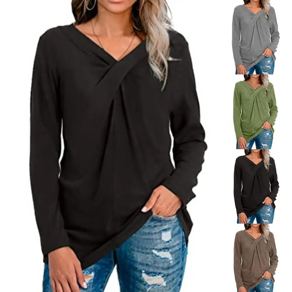 Fashion Blouse Women Casual Cotton Polyester Autumn V Neck Long Sleeve Top Shirt Chest Cross Knot Blouse Pullover
Fashion Blouse Women Casual Cotton Polyester Autumn V Neck Long Sleeve Top Shirt Chest Cross Knot Blouse Pullover
