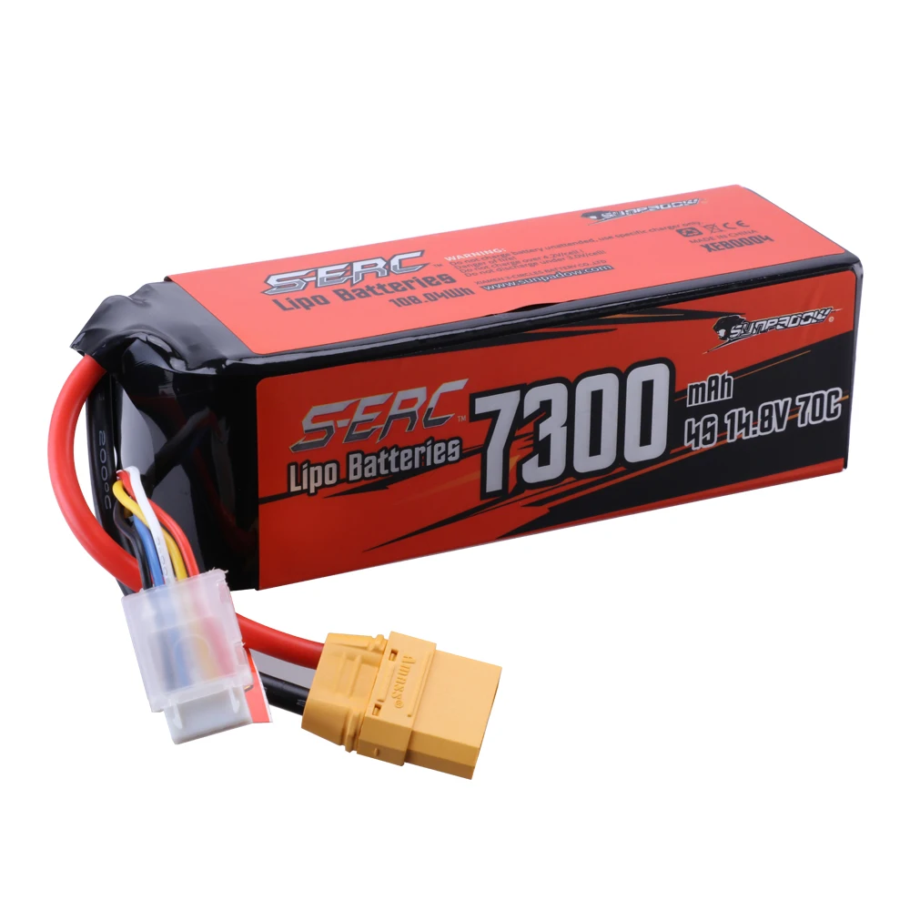 SUNPADOW 14.8V 4S LiPo Battery 7300mAh 70C with XT90 Connector Soft Pack for RC Vehicles Car RC Truck Tank Boat Racing Hobby
SUNPADOW 14.8V 4S LiPo Battery 7300mAh 70C with XT90 Connector Soft Pack for RC Vehicles Car RC Truck Tank Boat Racing Hobby