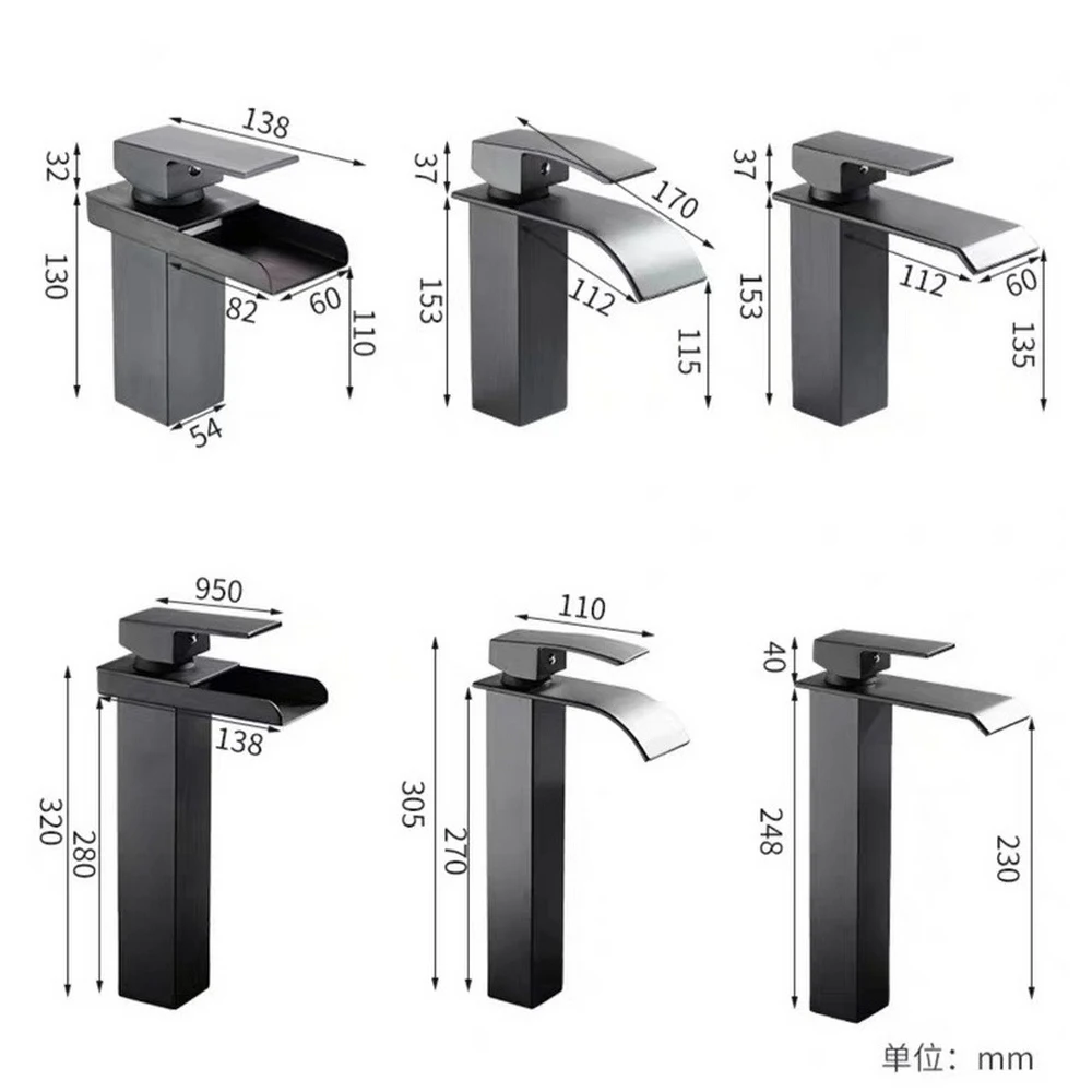 304 Stainless Steel Black Waterfall Faucet Art Basin Hot and Cold Water Opening Faucet Above Counter Basin Art Basin Faucet 
304 Stainless Steel Black Waterfall Faucet Art Basin Hot and Cold Water Opening Faucet Above Counter Basin Art Basin Faucet