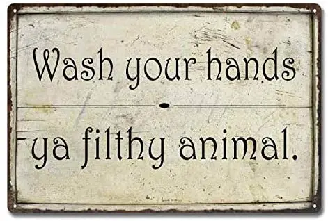Вымойте руки Ya Filthy Animal Sign ванная комната Humor Смешные знаки для туалета
Вымойте руки Ya Filthy Animal Sign ванная комната Humor Смешные знаки для туалета