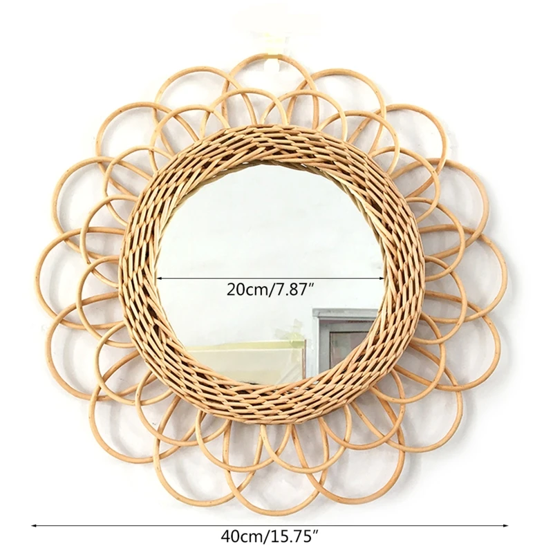 Home Rattan Plaited Art Living Room Nordic Style Makeup Decorative Mirror Wall Hanging Bedroom Bathroom Photography Prop
Home Rattan Plaited Art Living Room Nordic Style Makeup Decorative Mirror Wall Hanging Bedroom Bathroom Photography Prop