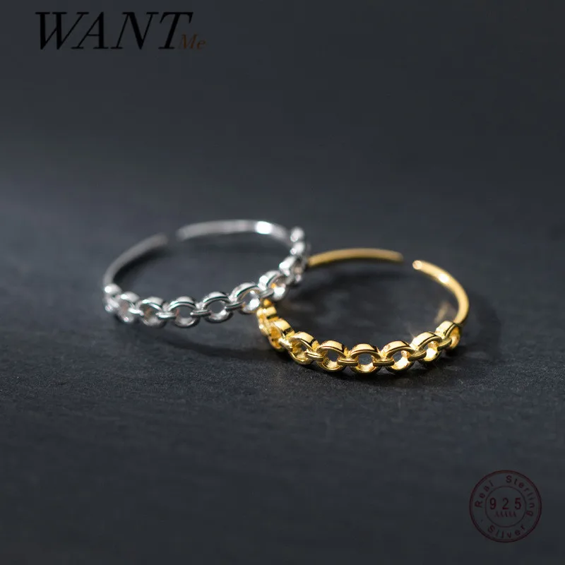 WANTME 925 Sterling Silver Simple Geometric Unique Link Chain Open Finger Ring for Women Men Trendy Korean Hip Hop Party Jewelry
WANTME 925 Sterling Silver Simple Geometric Unique Link Chain Open Finger Ring for Women Men Trendy Korean Hip Hop Party Jewelry