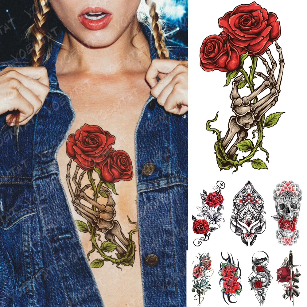 Waterproof Temporary Tattoo Sticker Skull Rose Hand Zombie Tattoos Rose Heart Arrow Body Art Arm Fake Sleeve Tatoo Women Men
Waterproof Temporary Tattoo Sticker Skull Rose Hand Zombie Tattoos Rose Heart Arrow Body Art Arm Fake Sleeve Tatoo Women Men
