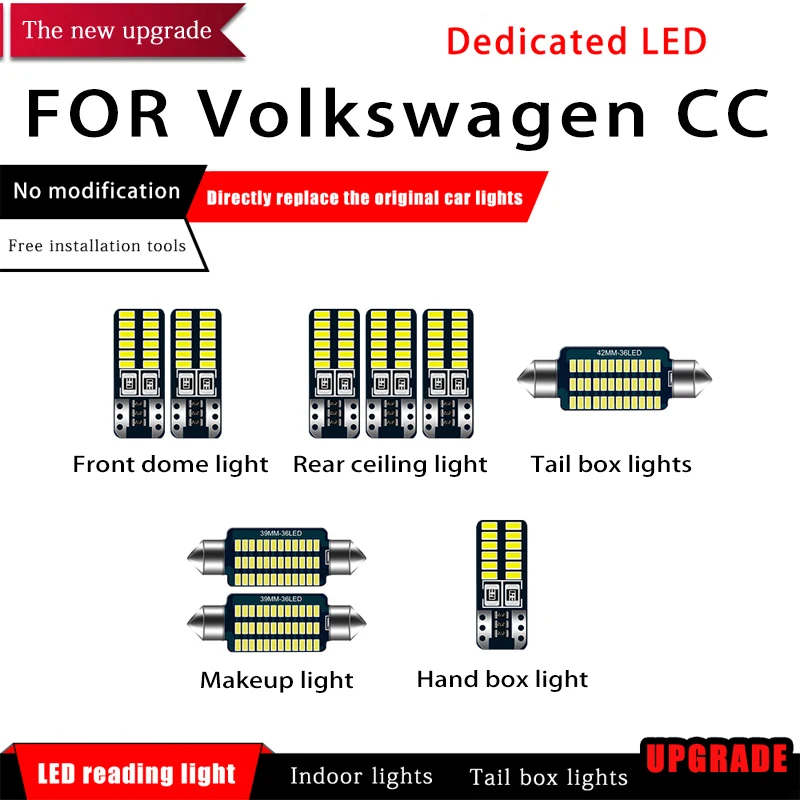 9Pcs/set Car Interior LED Highlight Reading Lamp For VW Volkswagen CC Light Bulbs Map Dome Trunk Lamps Kit Canbus Auto Lighting
9Pcs/set Car Interior LED Highlight Reading Lamp For VW Volkswagen CC Light Bulbs Map Dome Trunk Lamps Kit Canbus Auto Lighting