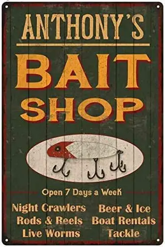 Anthony's Green Bait Shop Aluminum Sign Metal Decor Metal Sign 8X12 INCH
Anthony's Green Bait Shop Aluminum Sign Metal Decor Metal Sign 8X12 INCH