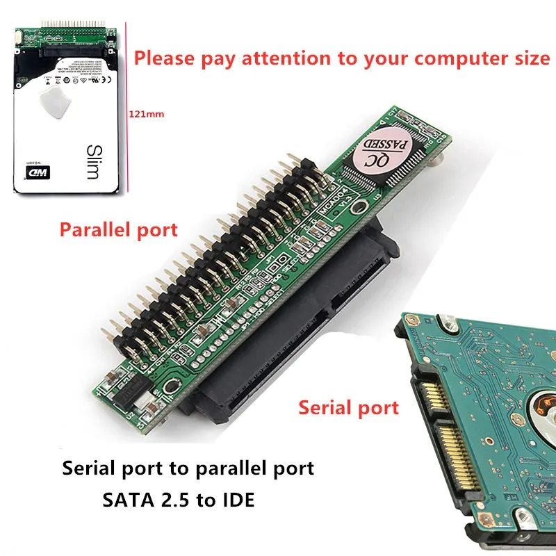 2 5 дюймов SATA жесткий диск для IDE/SATA 44 пин карта адаптера интерфейса