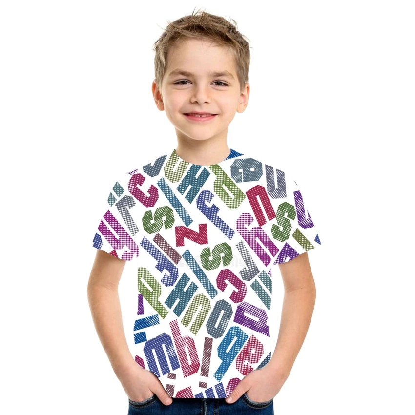 Письмо 3D Футболка с принтом летние детские футболки для мальчиков и для девочек; Повседневная футболка для девочек модное платье с О-образн...
Письмо 3D Футболка с принтом летние детские футболки для мальчиков и для девочек; Повседневная футболка для девочек модное платье с О-образн...