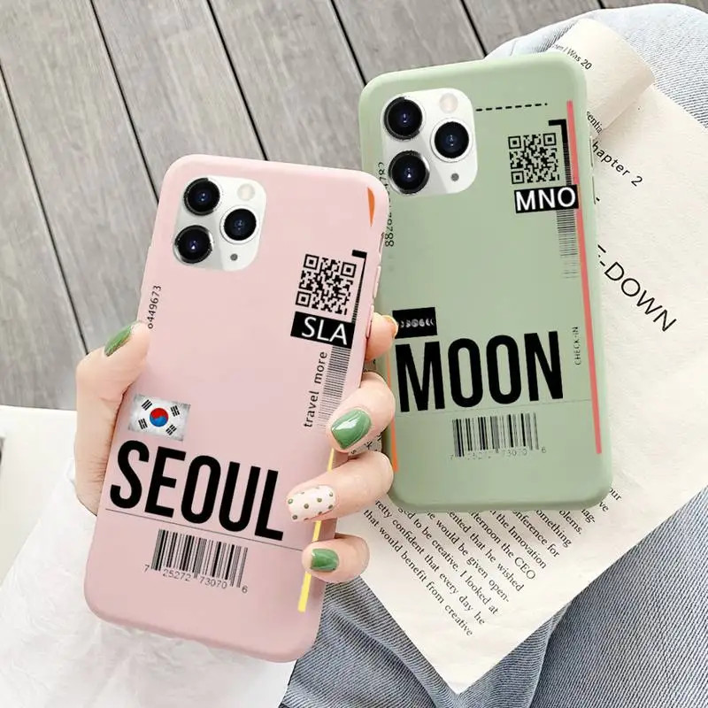 Air ticket USA city London Paris Tokyo Phone Case Candy Color for iPhone 6 6S 7 8 11 12 XS X SE 2020 XR mini pro Plus MAX
Air ticket USA city London Paris Tokyo Phone Case Candy Color for iPhone 6 6S 7 8 11 12 XS X SE 2020 XR mini pro Plus MAX