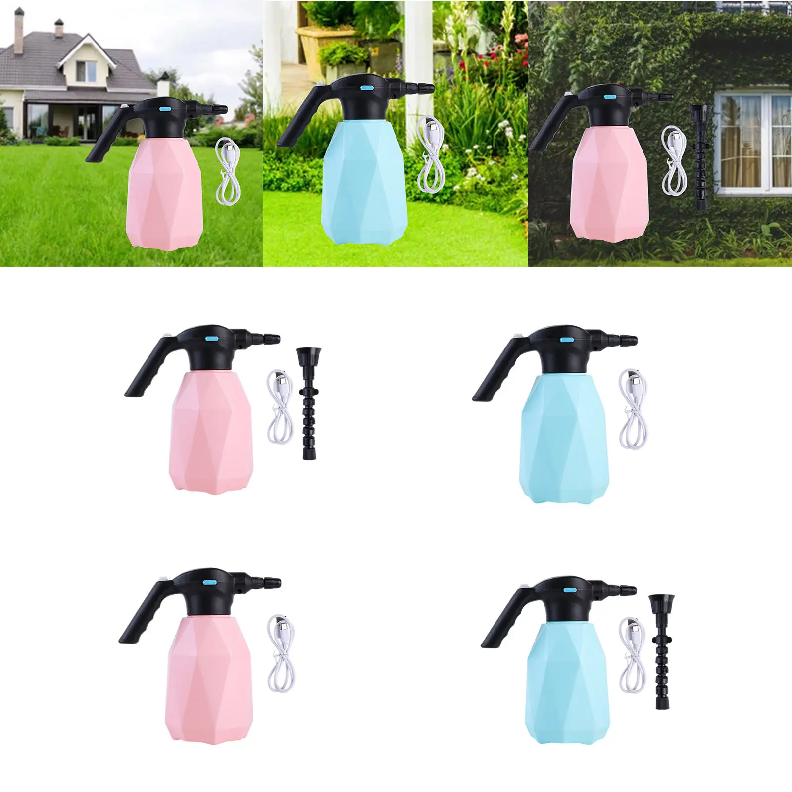 2L Plastic Electric Spray Bottle, USB Rechargeable Automatic Watering Can Household Sprayer with Adjustable Nozzle Plant Mister 
2L Plastic Electric Spray Bottle, USB Rechargeable Automatic Watering Can Household Sprayer with Adjustable Nozzle Plant Mister