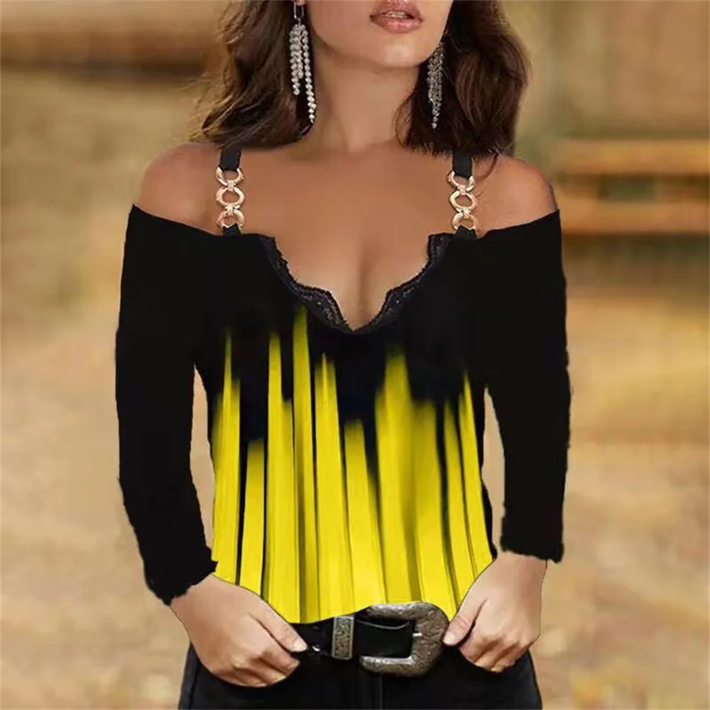 2021 Autumn Fashion Butterfly Print Women T-Shirt Sexy Sling Lace Top Long Sleeve Lady Pullover Slim Off Shoulder Tee Streetwear
2021 Autumn Fashion Butterfly Print Women T-Shirt Sexy Sling Lace Top Long Sleeve Lady Pullover Slim Off Shoulder Tee Streetwear