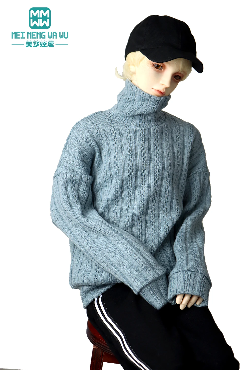 

Одежда для куклы, рост 68-75 см, BJD SD17 дядюшка 1/3, модный свитер с высоким воротником, белый, черный, розовый, серый