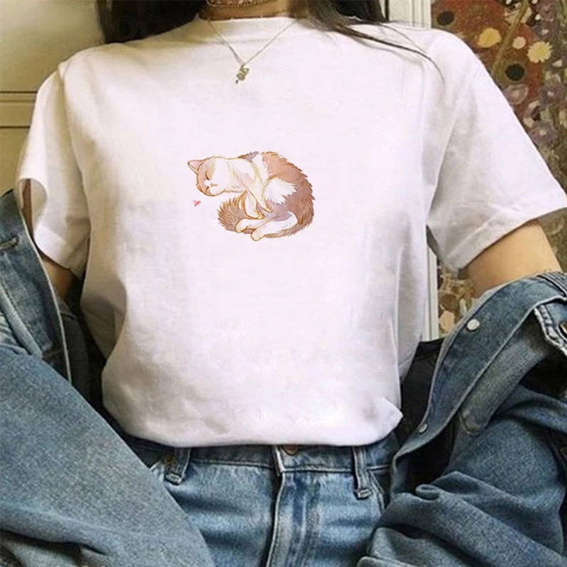 Cat T-shirts Women Short Sleeve T-shirt for Girls Summer With Sleeves Female Clothing Women-clothing Women's Woman Tshirts Tops
Cat T-shirts Women Short Sleeve T-shirt for Girls Summer With Sleeves Female Clothing Women-clothing Women's Woman Tshirts Tops