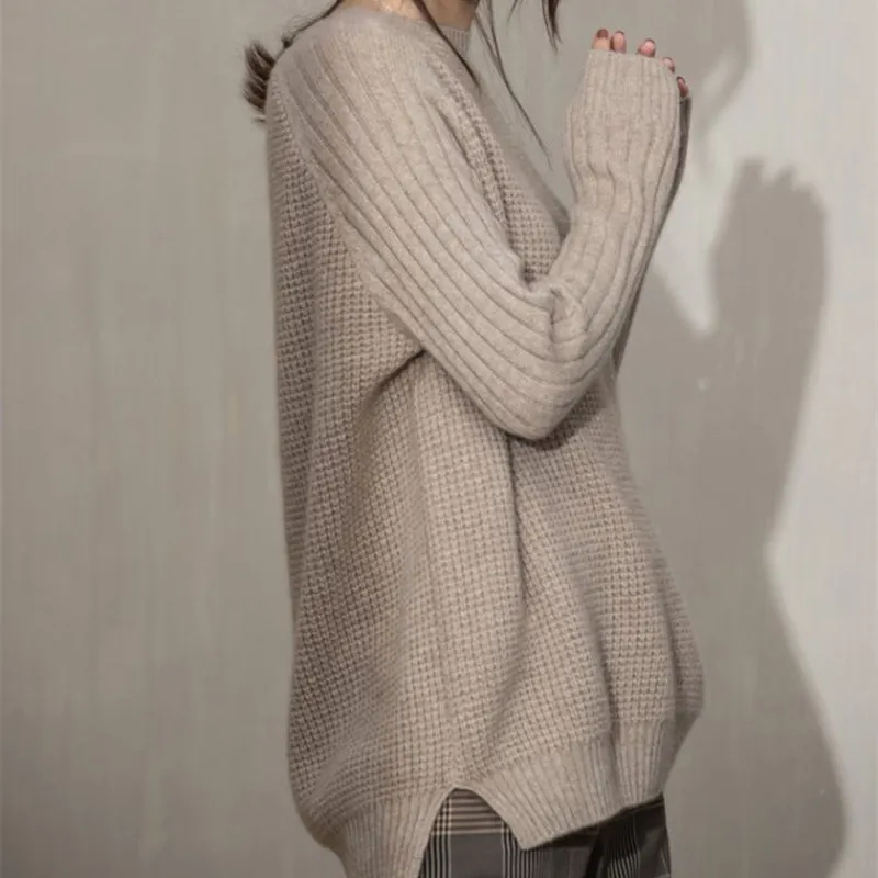 Smpevrg lady thick knitted sweater female pullover long sleeve One word collar loose pullover women sweater knit top jumper soft
Smpevrg lady thick knitted sweater female pullover long sleeve One word collar loose pullover women sweater knit top jumper soft