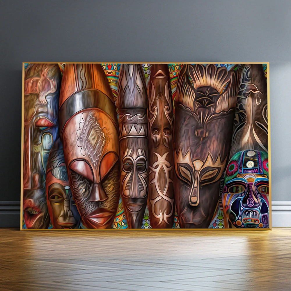 African Traditional Tribal Human Face Masks Masai Print Colorful Painting Wall Art HD Canvas Poster Home Aesthetics Decor Mural
African Traditional Tribal Human Face Masks Masai Print Colorful Painting Wall Art HD Canvas Poster Home Aesthetics Decor Mural