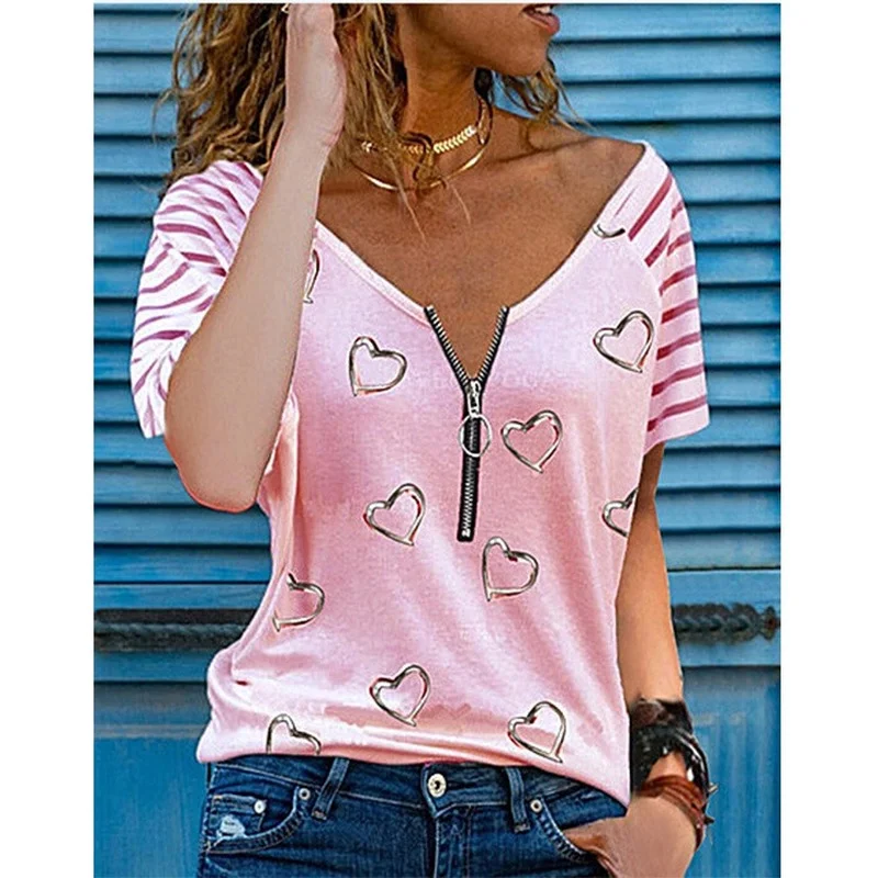 2021 Summer Fashion Zipper Lady Love Print Loose Plus size Comfortable Thin Oversized Top Short Sleeve Casual Cute T-shirt S-5XL
2021 Summer Fashion Zipper Lady Love Print Loose Plus size Comfortable Thin Oversized Top Short Sleeve Casual Cute T-shirt S-5XL