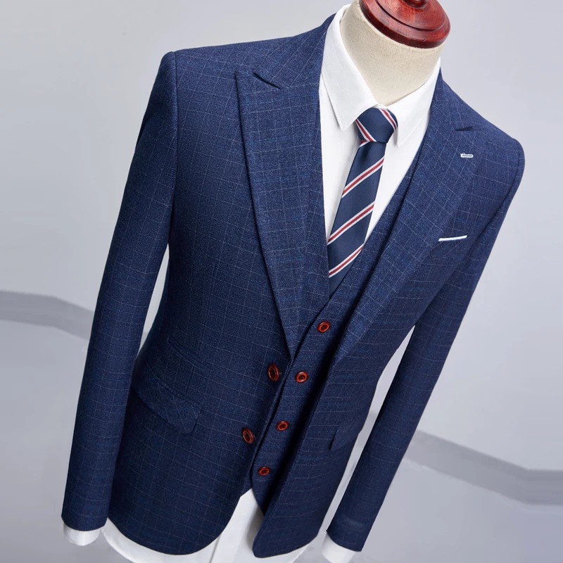 Newest Designer The Brand 2019 Classic Plaid Mens Suit Slim Fit Pinstripe Suit Smart Casual Men 3 Piece Male Business Suits 1015
Newest Designer The Brand 2019 Classic Plaid Mens Suit Slim Fit Pinstripe Suit Smart Casual Men 3 Piece Male Business Suits 1015